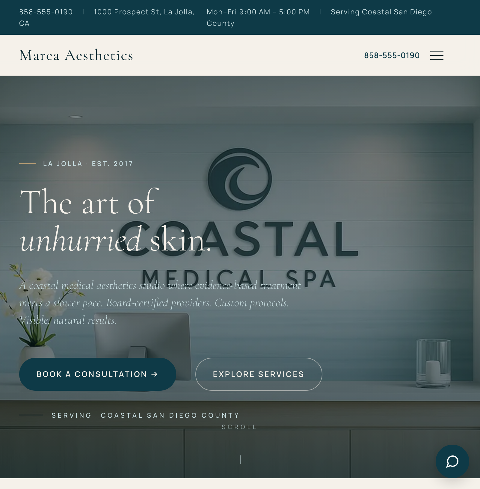 Coastal Medspa template preview
