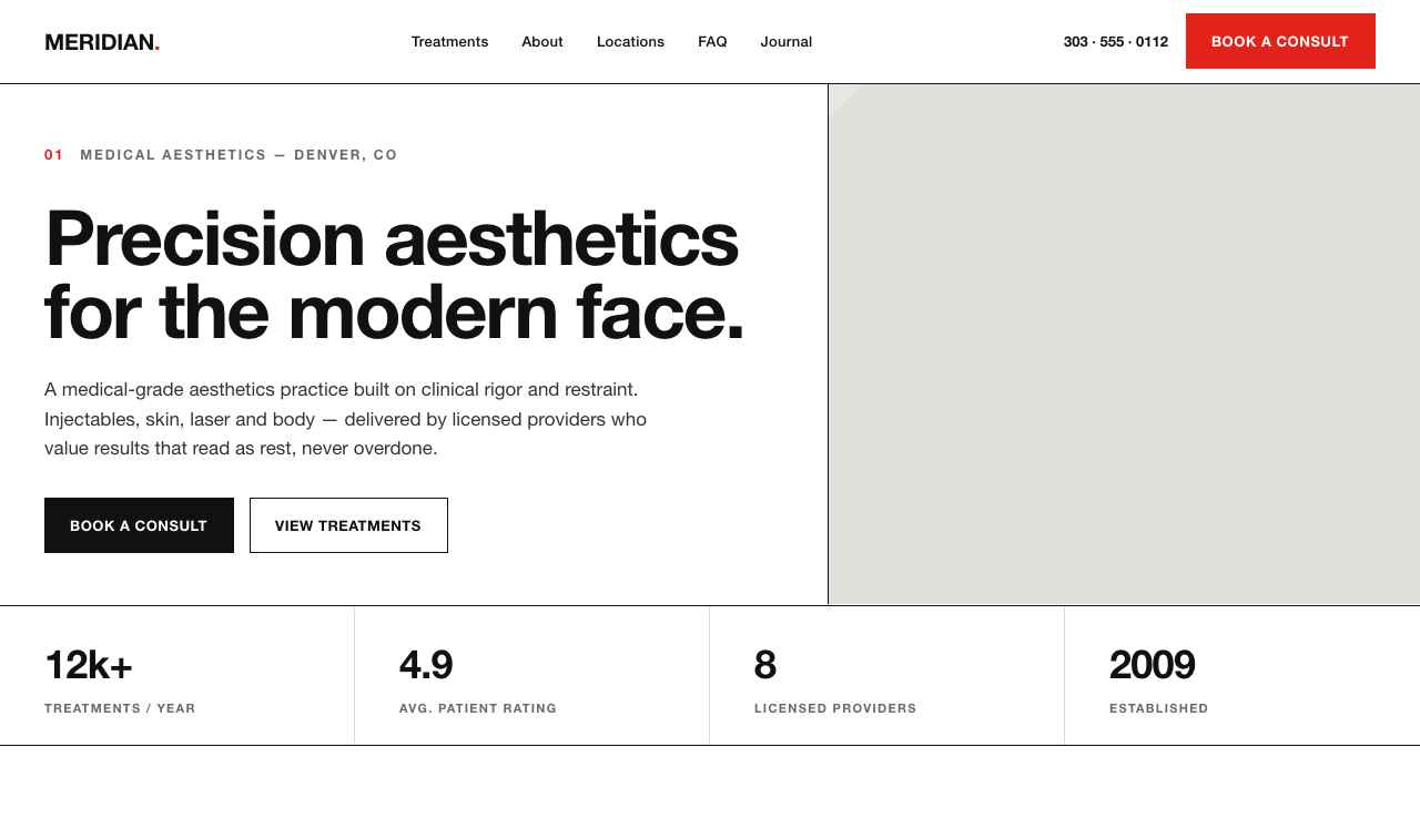 Meridian (Swiss Modernist) template preview